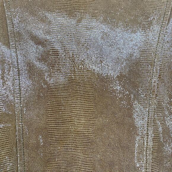 Vintage 90s Alberta Ferretti Jacket Lambskin Metallic Silver Womens Size 8 - Picture 6 of 10